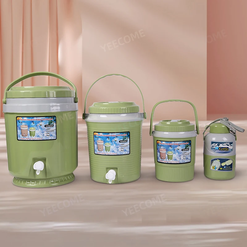 Custom Logo New Arrival Box Cooler Water and Juice Cooler Box Set Outdoor Ice Bucket Plastic