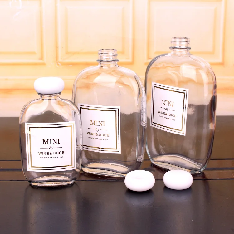 12oz Clear glass wine bottle glass whisky vodka packing jars