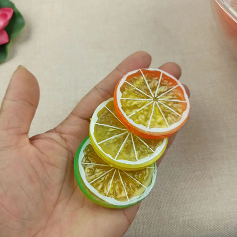 Premium Simulation Lemon Slices Decorative Fruit Pieces for Home Accents Props Collectibles and Toys