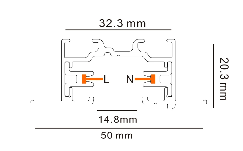 led Spotlight lighting Track 2 Wires Led Track Lighting System CE 90 Modern Aluminum Alloy spotlight track system