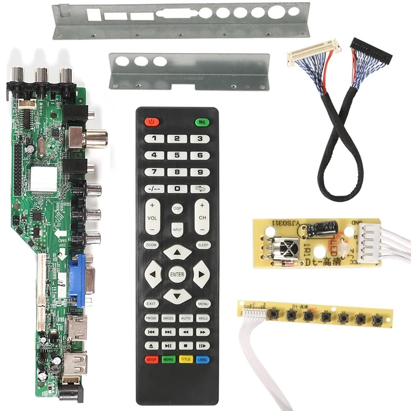 3663 New Digital Signal DVB-C DVB-T2 DVB-T Universal LCD TV Controller Driver Board UPGRADE 3463A Russian USB play LUA63A82