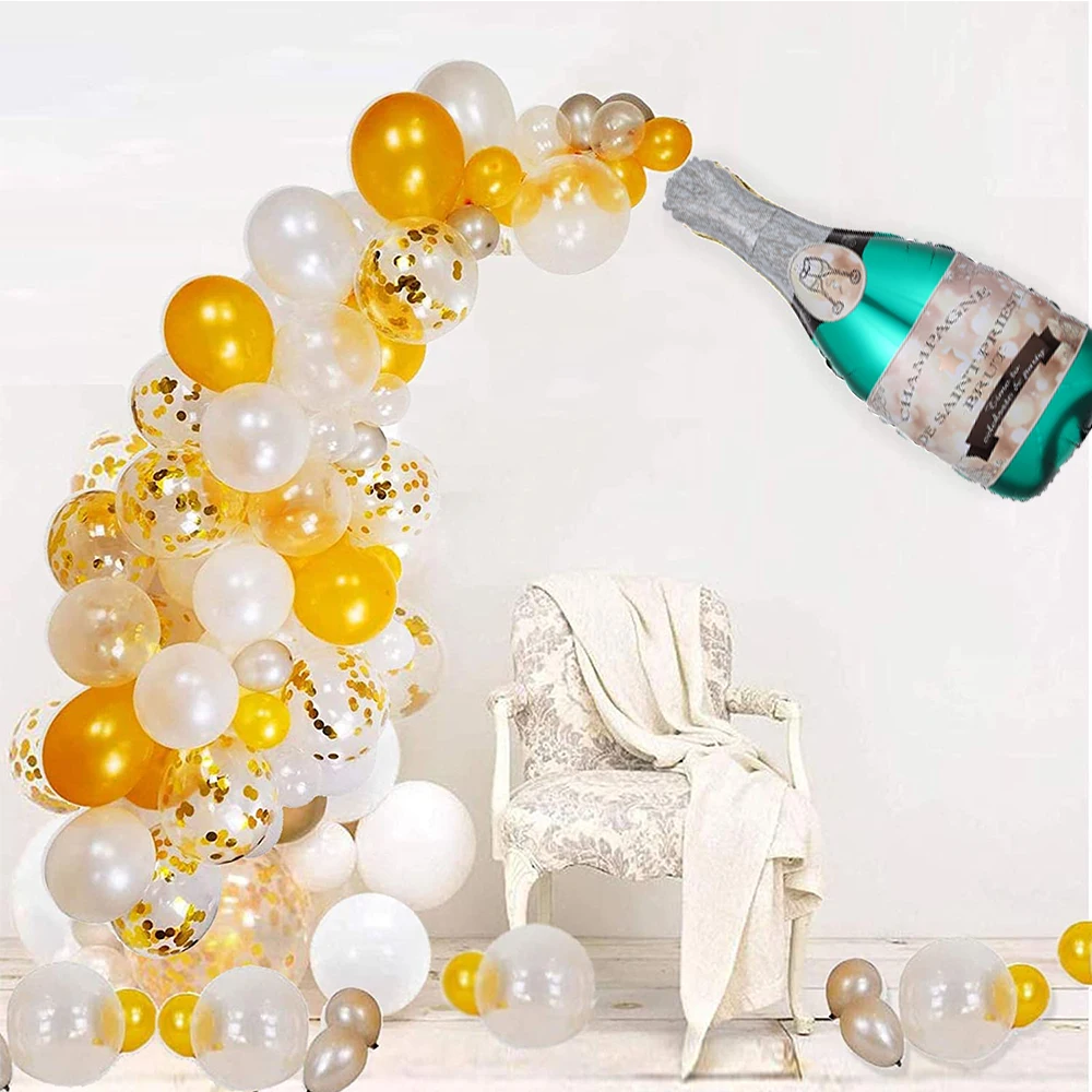 Champagne Bottle Balloon Garland Rose Gold Arch Kit Birthday Wedding Graduation Bachelorette Party Backdrop wedding Decorations