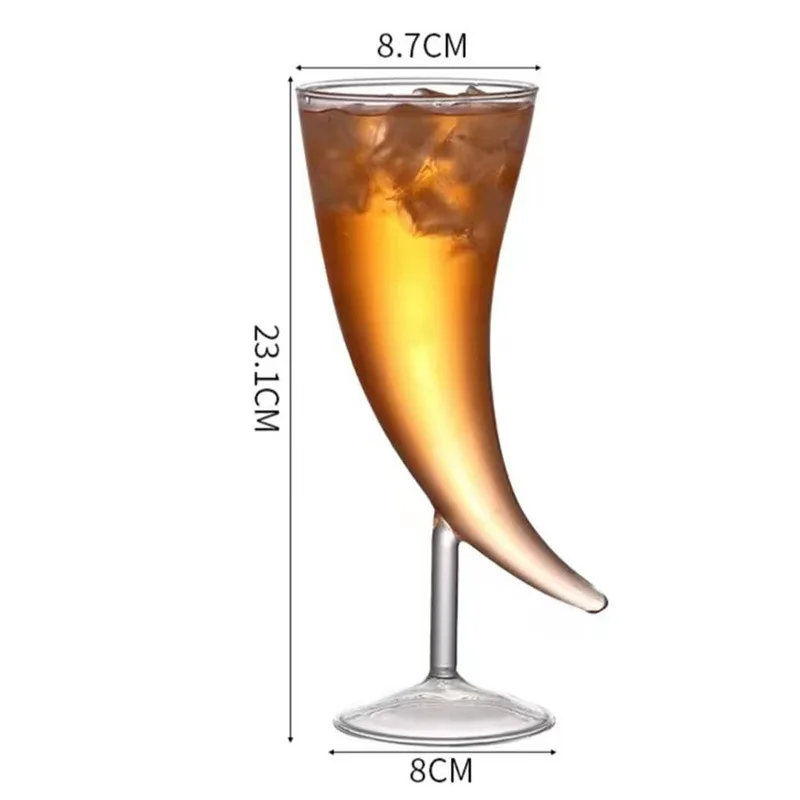 High Quality And Cheap Price Modern Crystal Wine Goblet Glass Ox Horn Shape Glass Cup