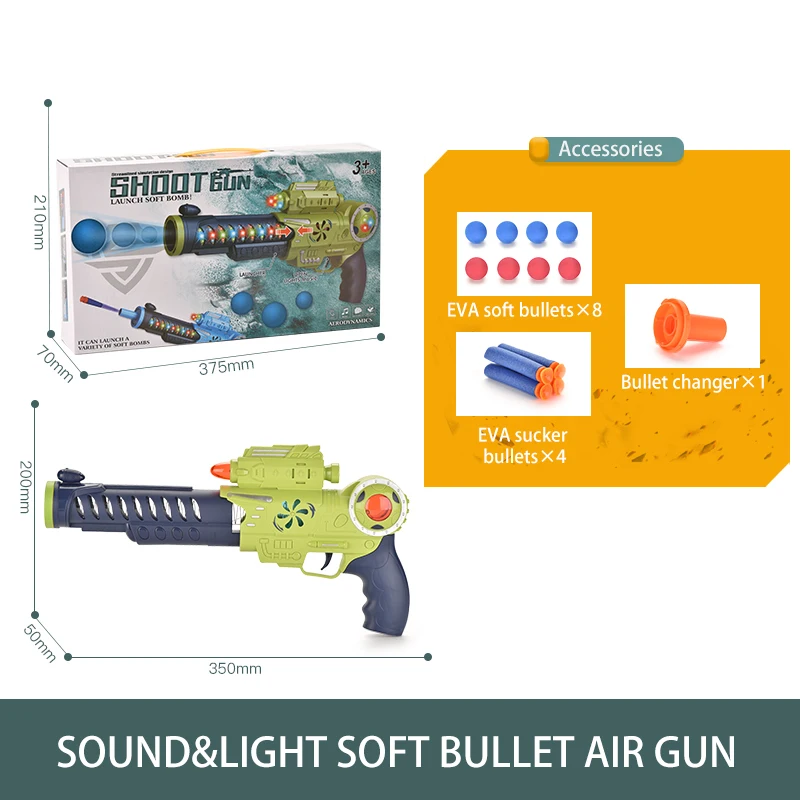 New Paintball Pistola Light Music Soft Bullet Shooting Game Toy Guns Plastic Ball Gun