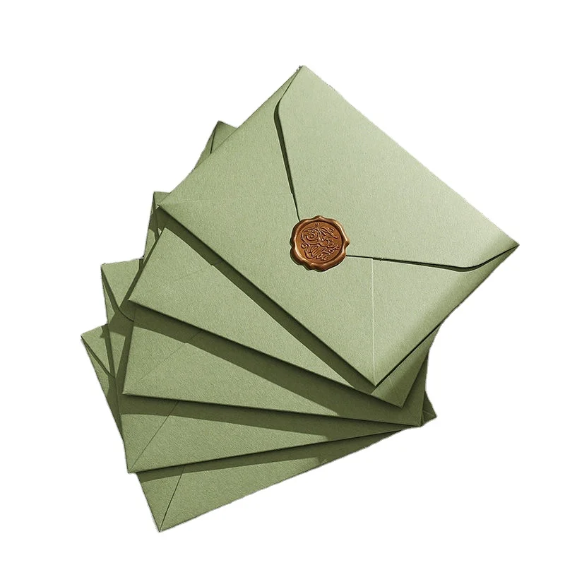 Подарочный бумажный конверт, специальная бумага, индивидуальное Свадебное приглашение, переработанная печатная роскошная упаковка, Подарочная зеленая Индивидуальный размер