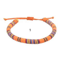 New Style Hand Made Custom Colored Irregular Flower Thread Woven Waxed Cotton Bracelet For Women Jewelry