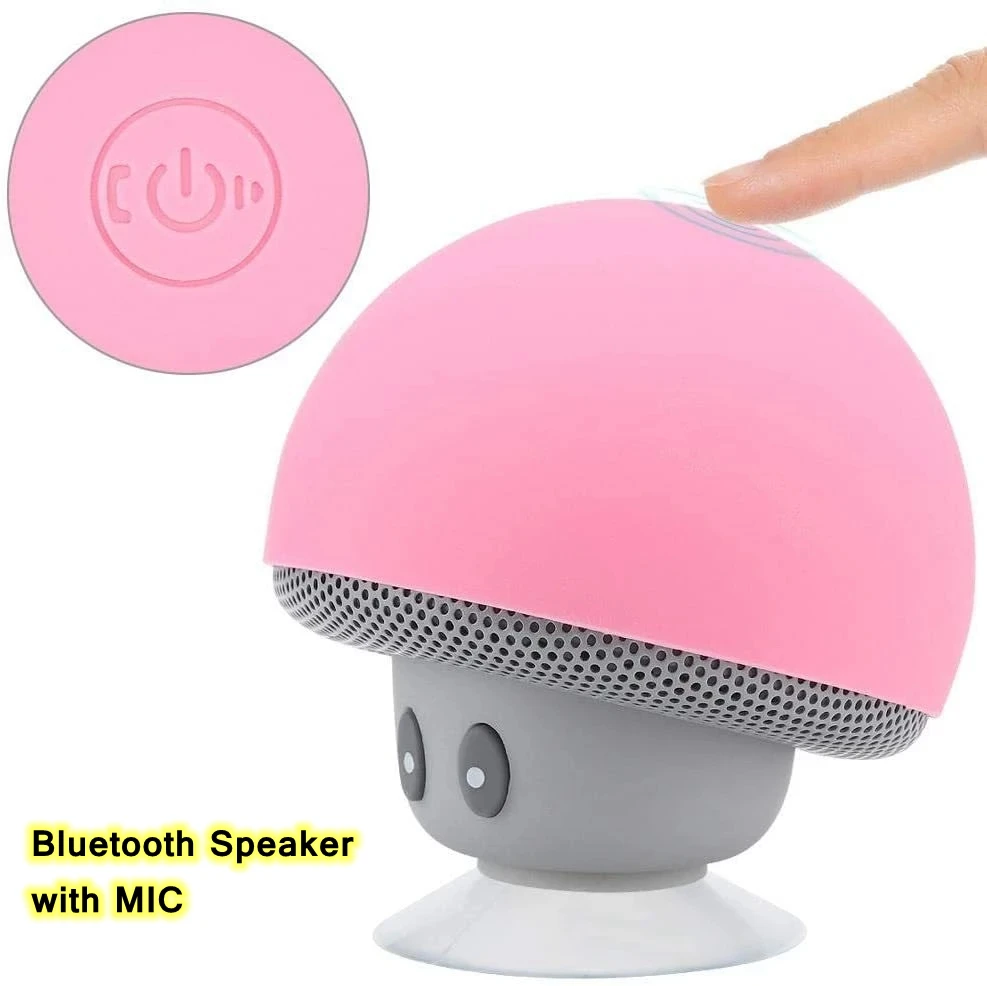 Mushroom Cute Loudspeaker Super Bass Stereo Music Player Phone Stand Wireless Blue tooth Speaker For Xiaomi/ iPhone/Android