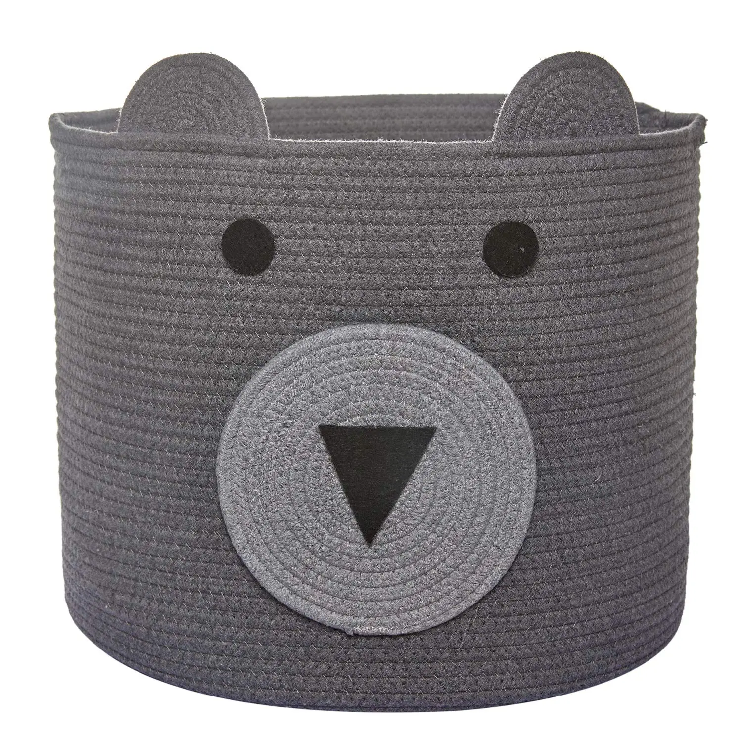 Large Woven Cotton Rope Storage Basket with Cute Cat Bear Handle  Animal Basket for Toys, Pet Gift