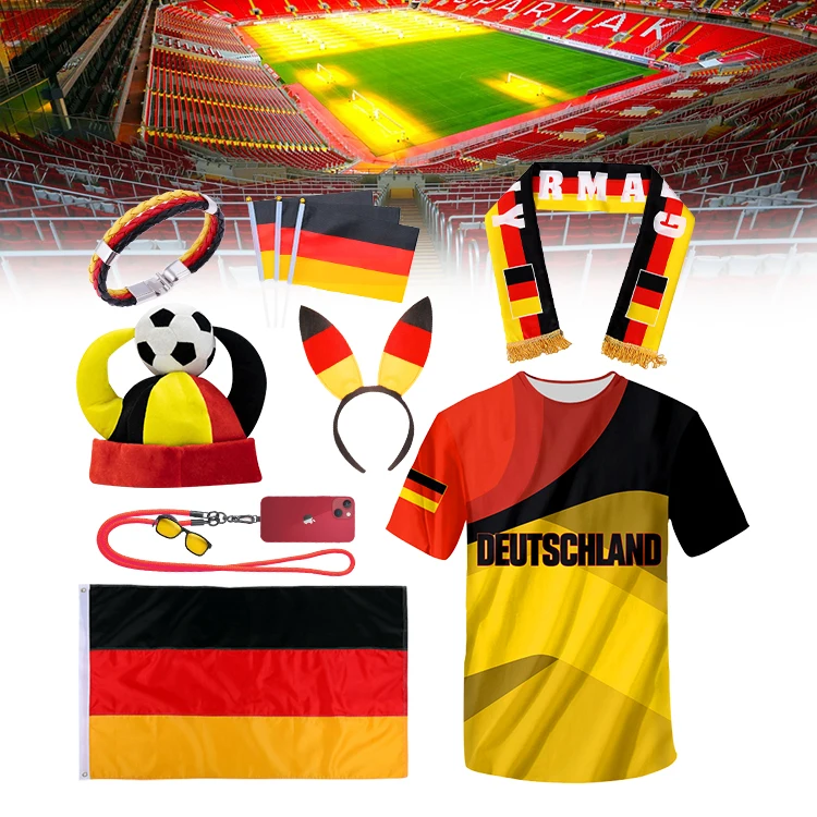 Custom Football Shirt Kit Jersey European Club Fan Gift Sublimated Football Scarf Wristband Inflatable Stick Products Set
