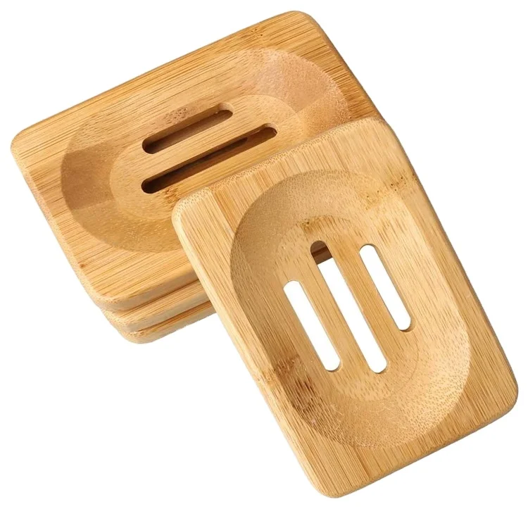 Доступен образец, оптовая продажа, натуральный 100% биоразлагаемый деревянный держатель для мыла в отеле, бамбуковый дозатор мыла, тарелка для ванной комнаты, аксессуары