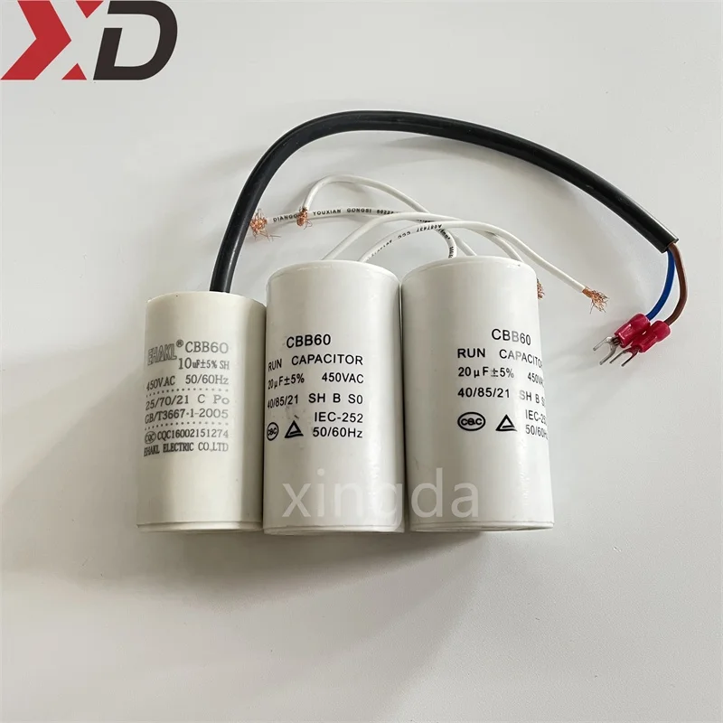 Customized 1uf To 100uf 110 450vac 50 60Hz CBB60 9.7uf 5.2uf Capacitor Ac Motor Capacitor