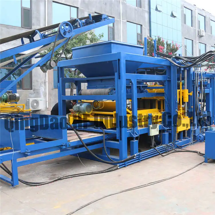 QT10-15 PLC control Siemens motor high tech concrete cement automatic operation Pave Block making machine