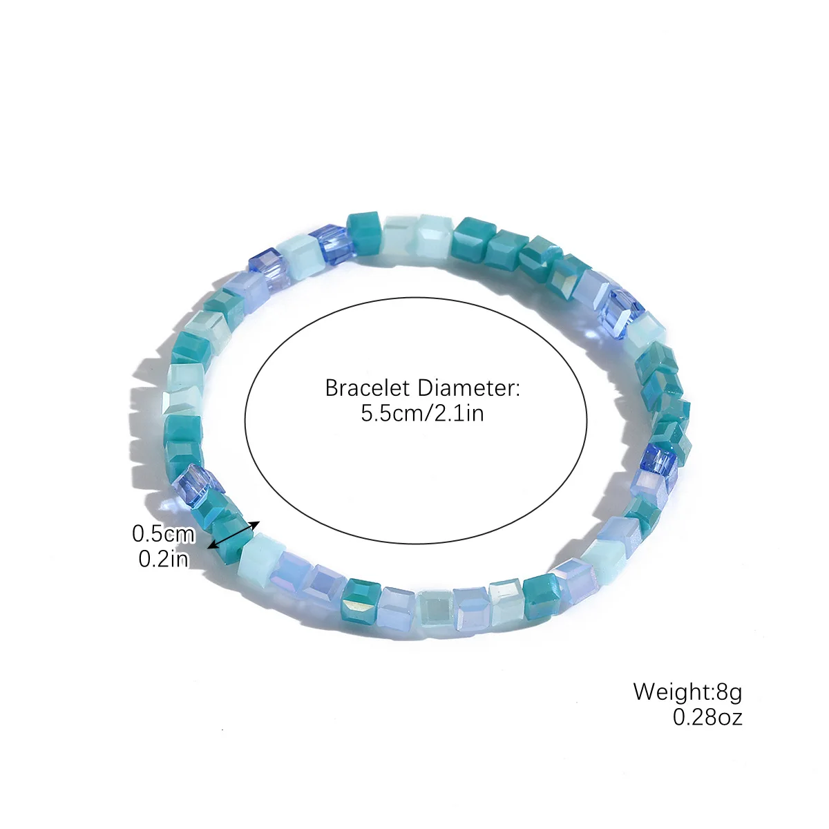 2024 New Bohemian Colorful Elastic Crystal Bead Charm Bracelet for Women Handwoven Cut Crystal Gravel Bead Bracelets