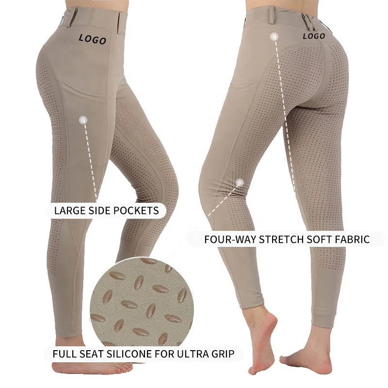 Full Seat Silicon Women Horse Riding Breeches Custom Tights Pants for Equestrian Activities
