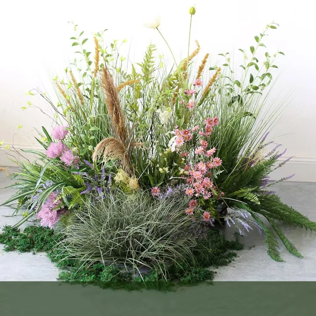 Customized DIY Ins Artificial Plant Reeds Haystacks Soft Installation Landscaping Flowers Deco Hotel Restaurant Corner Garden