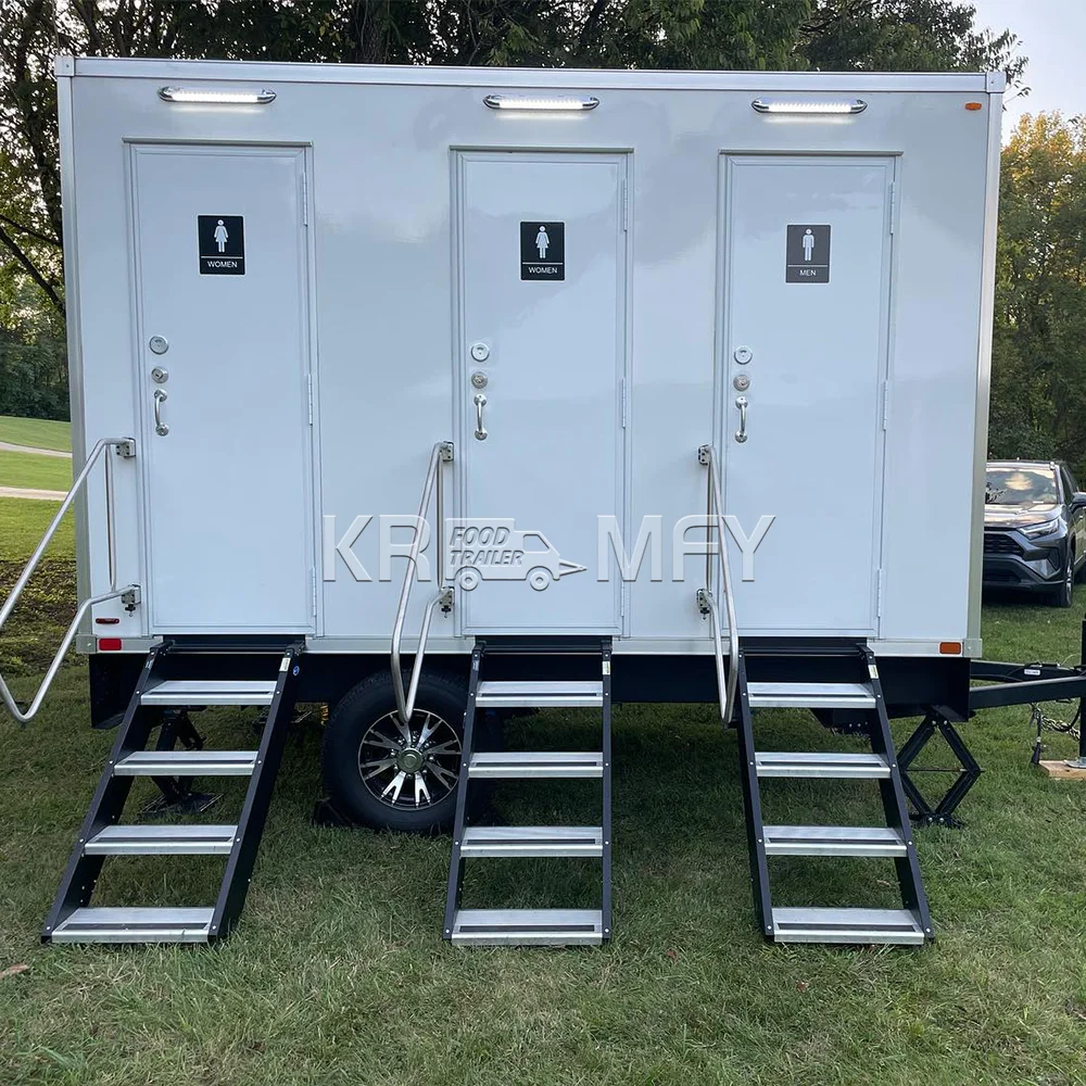 2024 Mobile Toilet Trailer Portable Toilet Trailer Customized Portable Restroom Trailer Airstream Restroom Toilets Shower