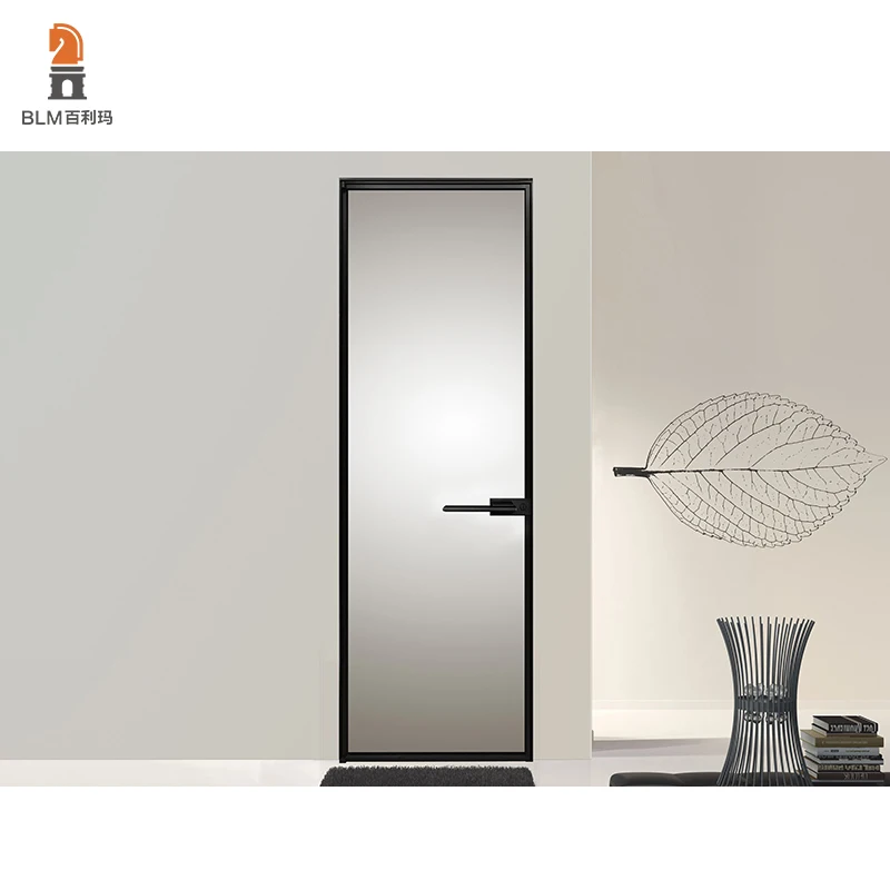 Customized Modern Indoor Divider Entry French Swing Glass Door Windproof Aluminum Alloy Casement Villas Foldable Opening Method