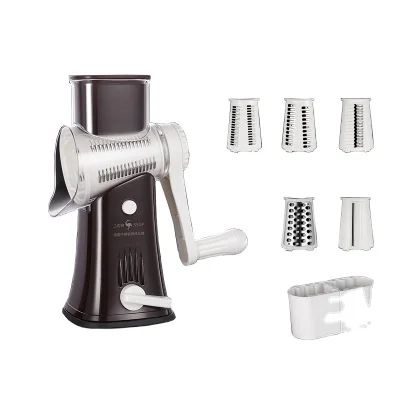
Multi-function vegetable slicer with hand rolling drum 