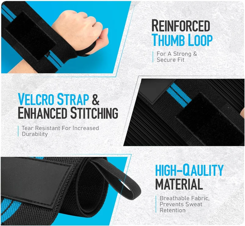 Weight Lifting Wrist Wraps and Straps for Ladies and Gents Fitness Gym Training Straps Exercise Workout Straps With Custom Logo