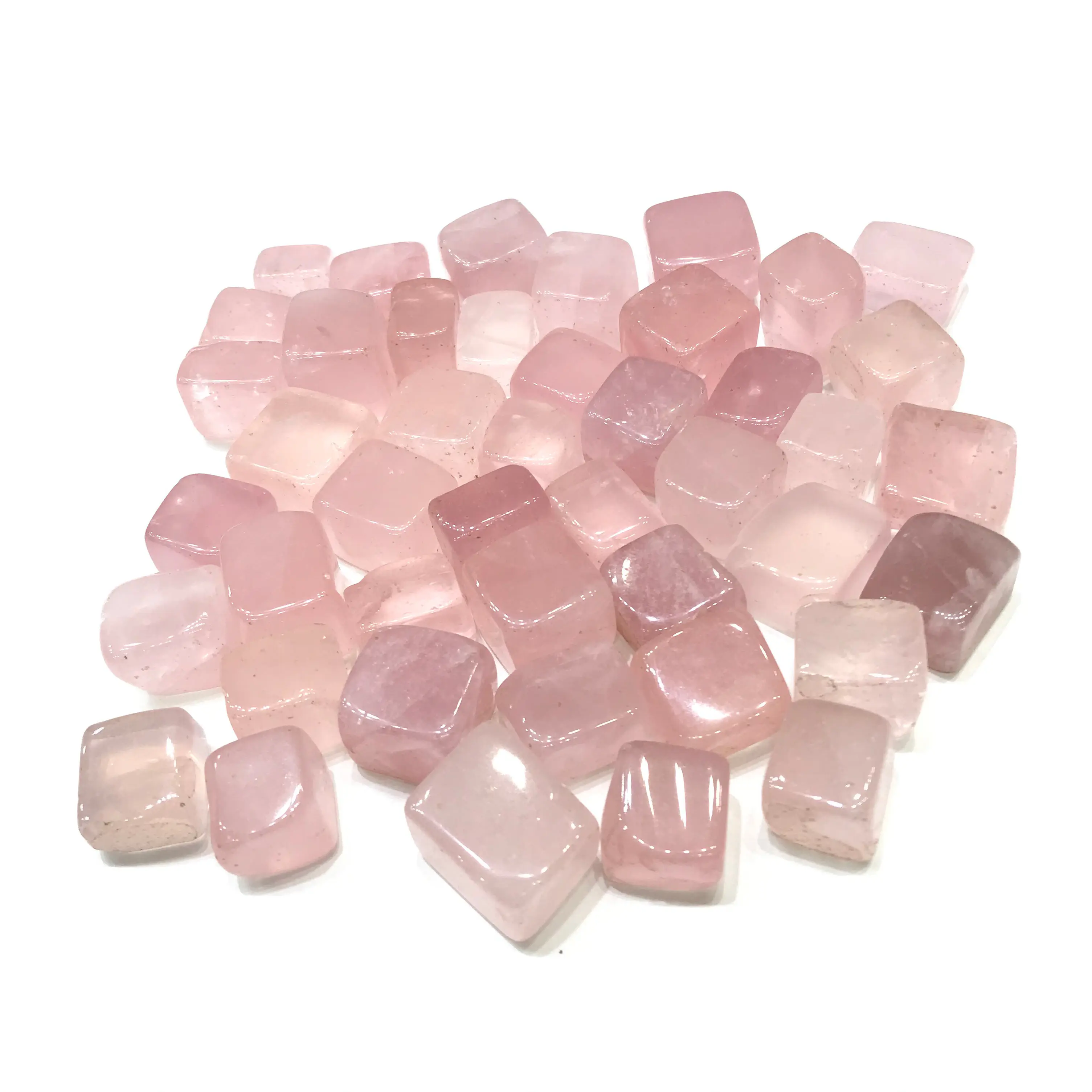 Natural High Quality Rose Quartz Crystal Cube Tumbled Stone For Home Decoration Gifts