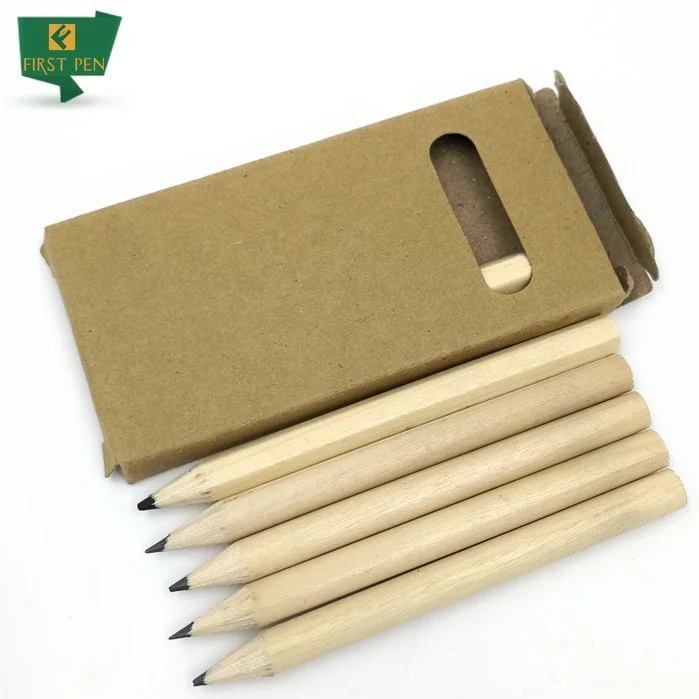 First Pen Brand 3.5' Natural Mini Wood Pencil For Kids