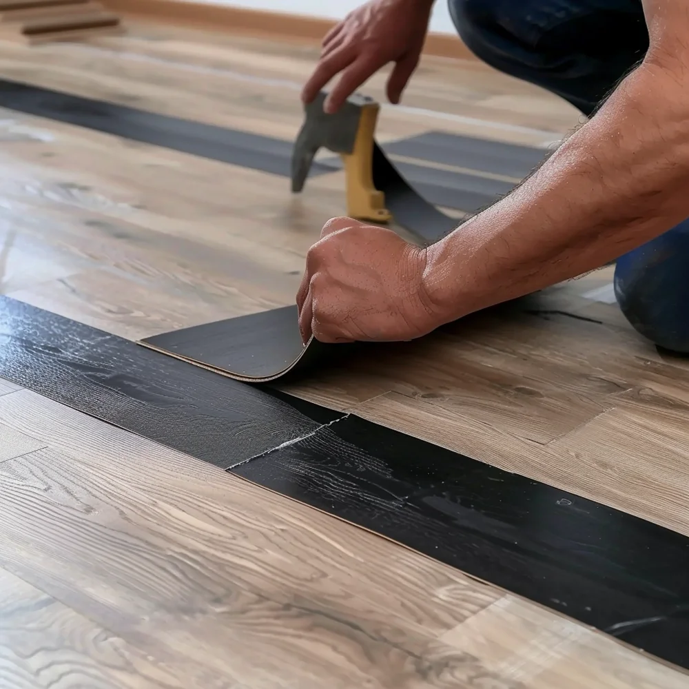 Water-proof Self Adhesive Plank flooring Anti-slip Wood Look Laminate Plastic PVC Flooring For Home Indoor Decoration