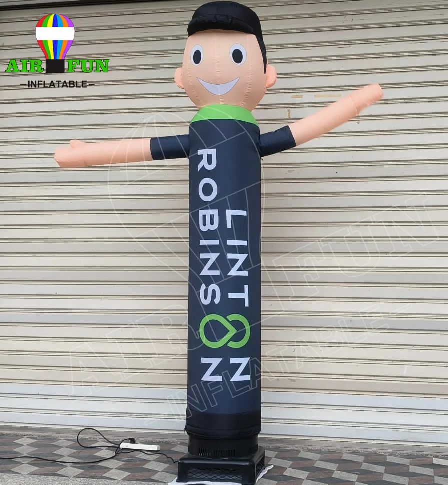 AF 3m High Waving Hands Boy inflatable doll for advertising welcome sign Sky cowboy costume inflatable air dancer with blower
