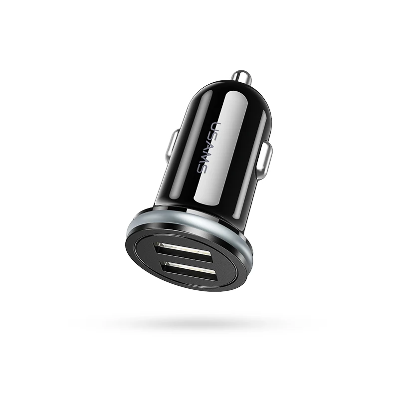 
USAMS new factory Price CC050 2.4A Dual USB Mini light Car Charger 