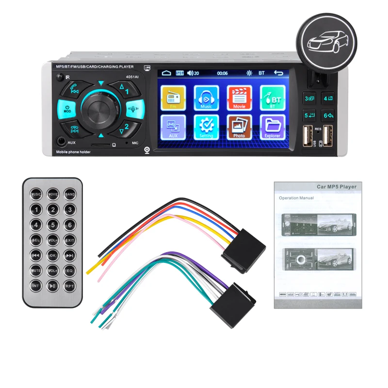 Car MP5 Multimedia Player 4.1 inch Display Screen Car Radio With BT Video AUX FM Autoradio