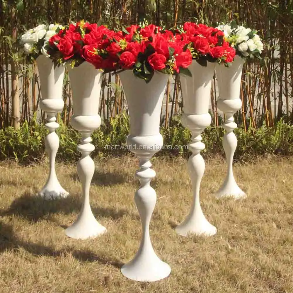 wholesale metal trumpet vase decor wedding decorative  tall table centerpiece for party indoor/outdoor decoration(MCP-09