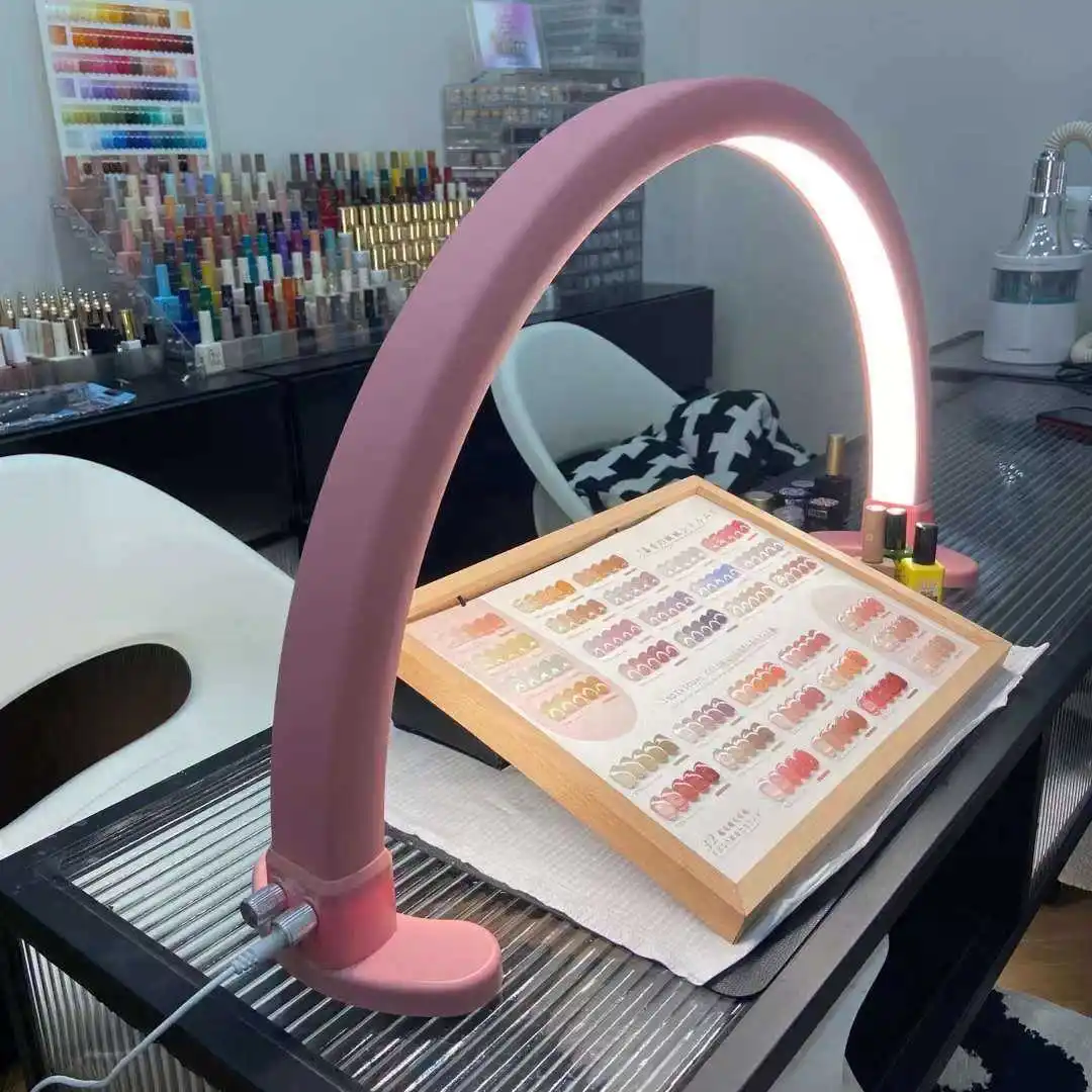 Destly Big size 45w Half Moon Led Adjustable Nail Desk Lamp Beauty Eyelash Extension Salon Manicure Table Lamp