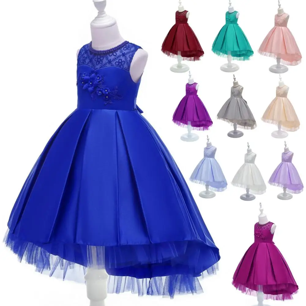 Summer lace tutu princess bluey kids clothing evening one piece 2-10 year party toddler flower girls dress