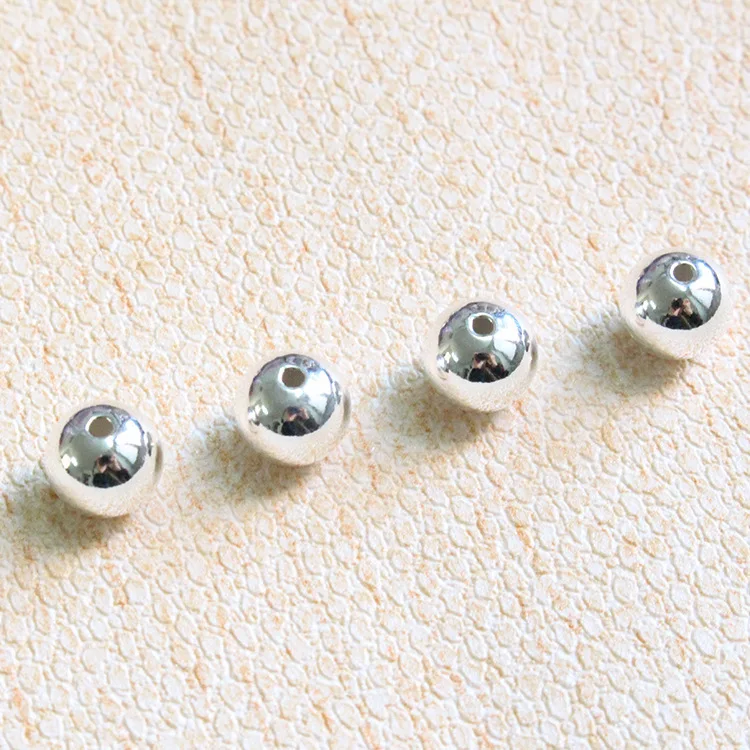 925 Sterling Silver Loose Pearl Beads Platinum-Plated Gold Rose Gold DIY Handmade Necklace Beaded Accessories Material Charm