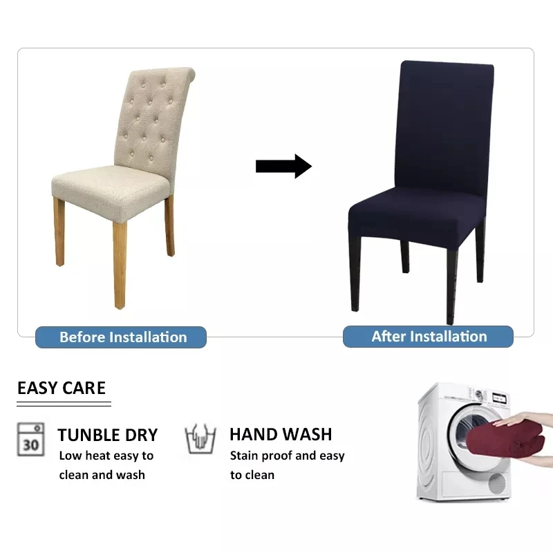 Wholesale and retail high quality Knitted stretch chair cover hemline design universal size seat covers