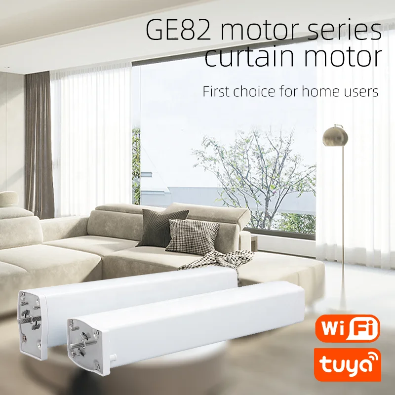 GE82TY-2N-WIFI TUYA WIFI Automatic Curtains Factory Smart Motorized Track MIJIA Mobile Phone Rail System Electric Curtain Motor
