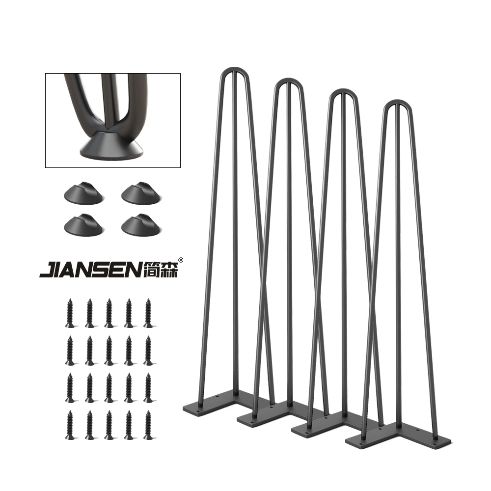 Customizable Size Hairpin Table Legs Metal Solid Iron Heavy Duty Easy Install Desk Legs Coffee Table Base For Diy