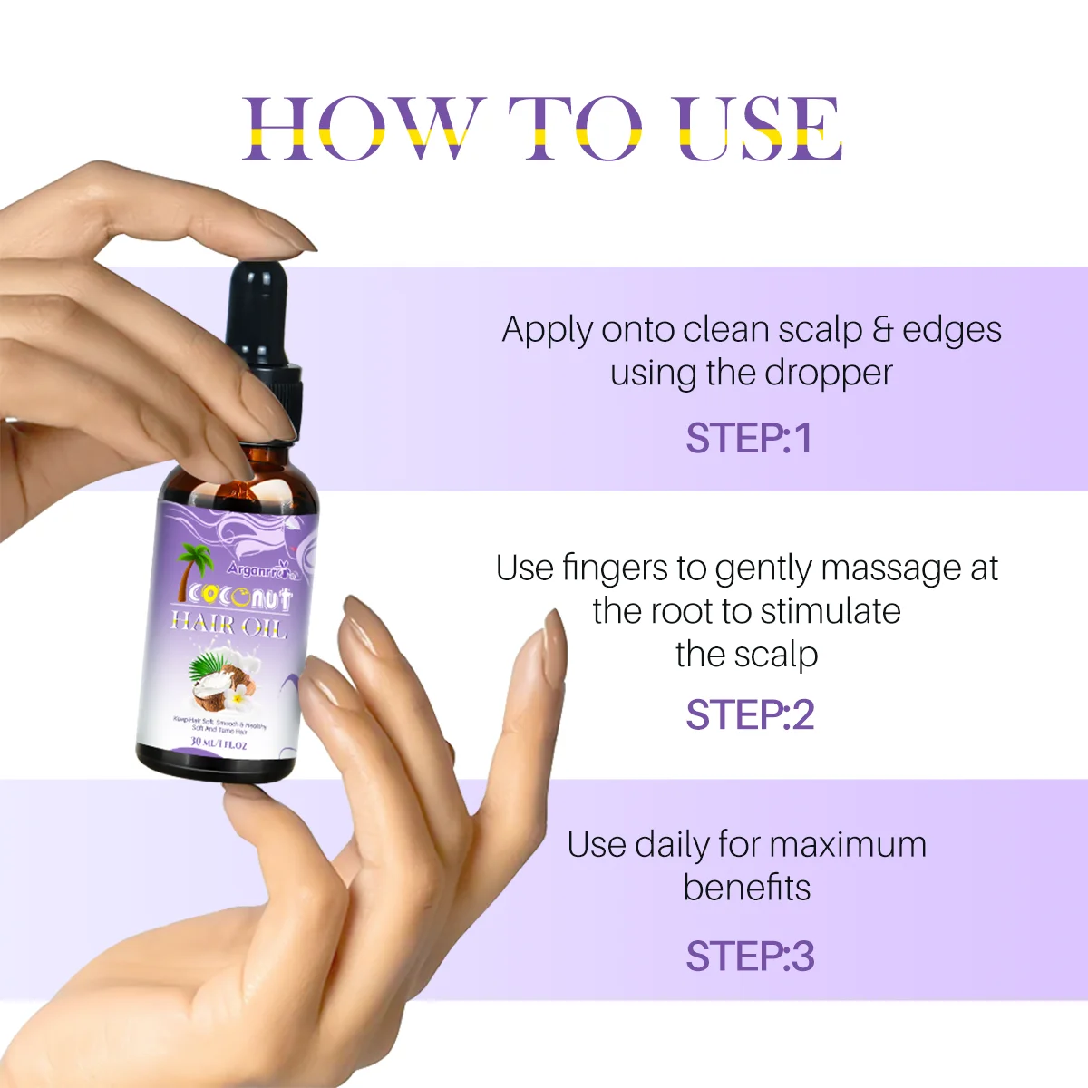 New Arrival Pure Organic Coconut Oil Set For Hair Serum Oil Repair Damaged