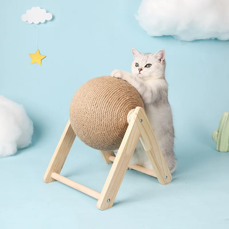 V-shaped Solid Sisal Ball Durable for Cat Play and Hide Joyful Simple and Precise Cat Scratch Board Cat Tree