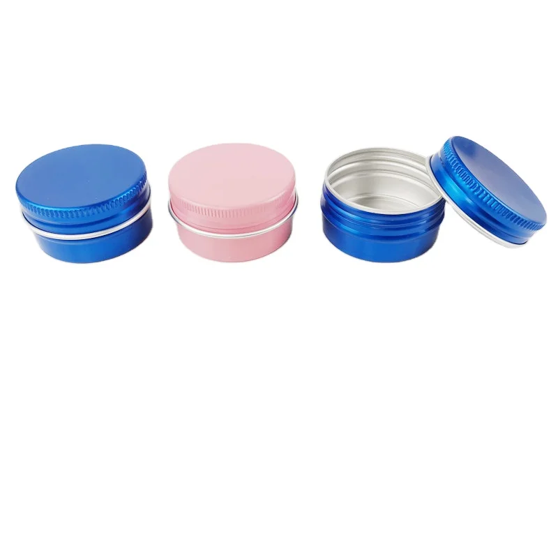 30g Round Empty Blue Aluminum Tin Cosmetic Cream Jar Empty Metal Pot Container with Factory Price