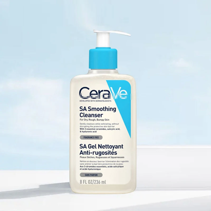 Cerave SA Smoothing Cleanser For Dry Rough Bumpy Skin Gently Cleases Exfoliating Oil Control Salicylic Acid Face Skin Care
