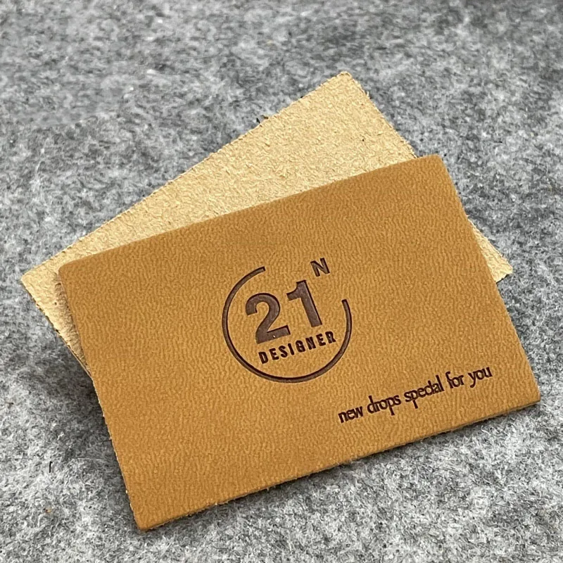 High Quality Custom Logo Debossed Sew On Genuine Tag Jeans Leather Patches Label for Clothing