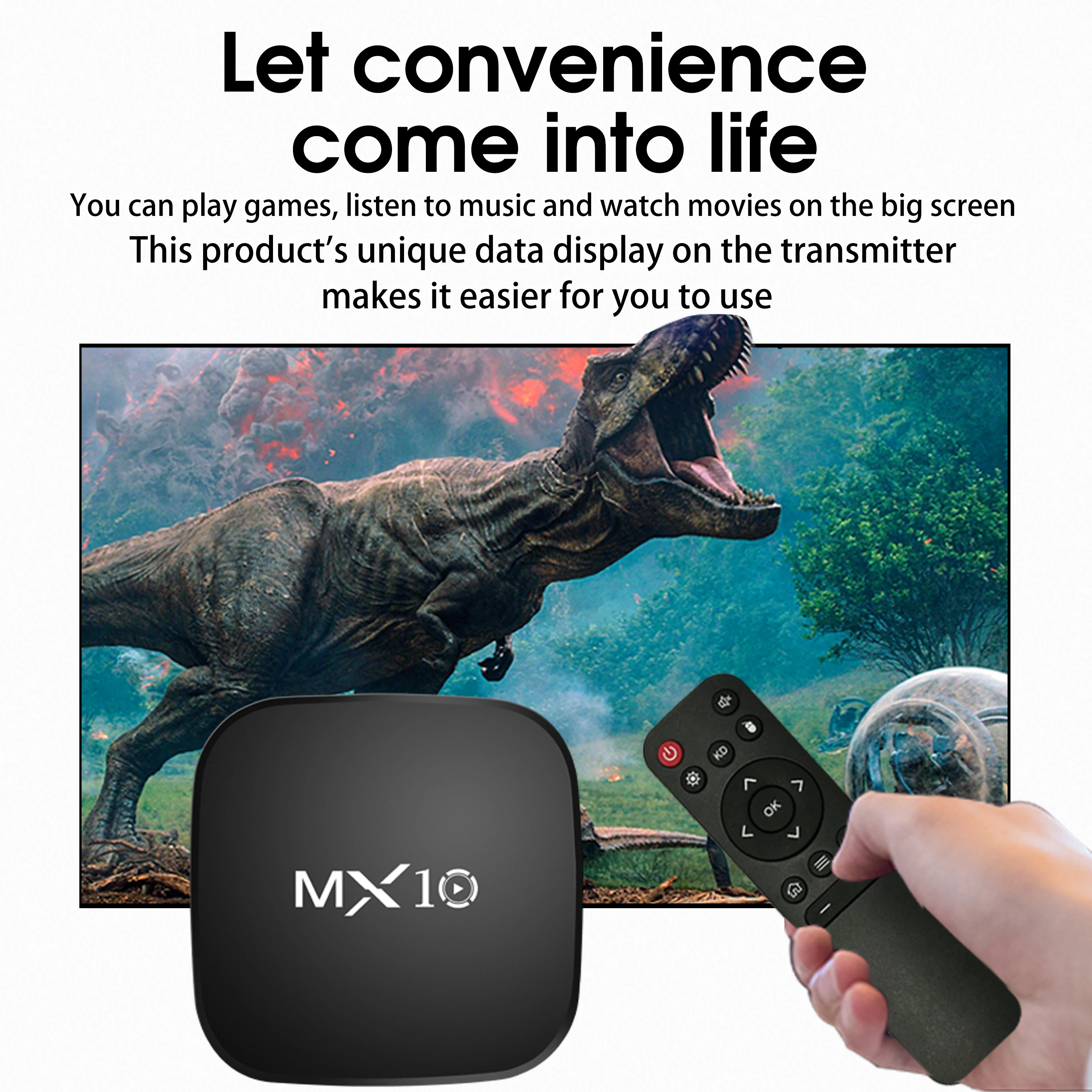 MX10 Smart TV Box 2.4G&5G Dual WIFI Player Android body feeling game Voice Assistant 3D Movie 4K TV Box