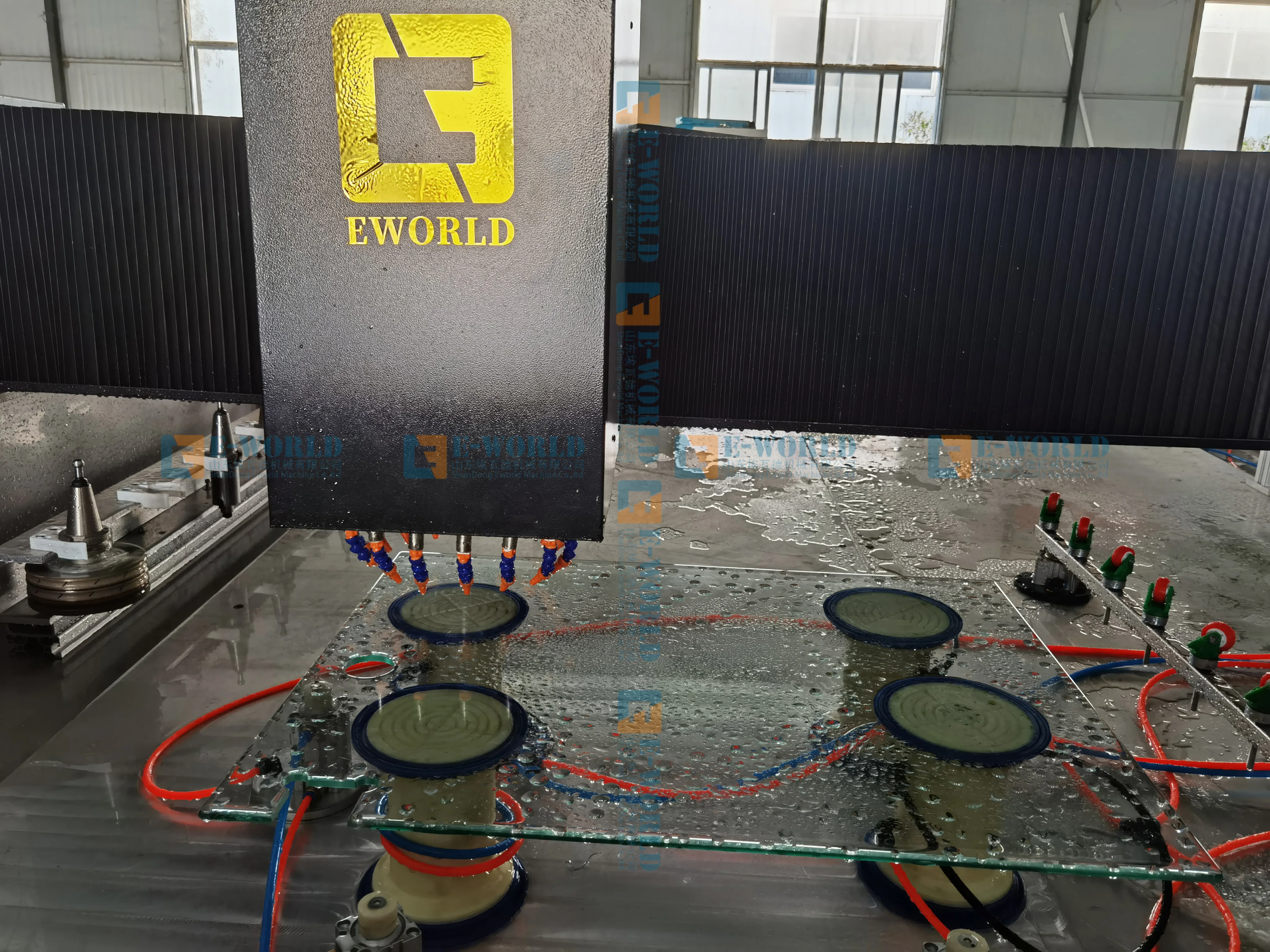 CNC Glass Processing Center Glass Drilling Milling Grinding Hinge Hole Drilling Ground Spring Hole Punching