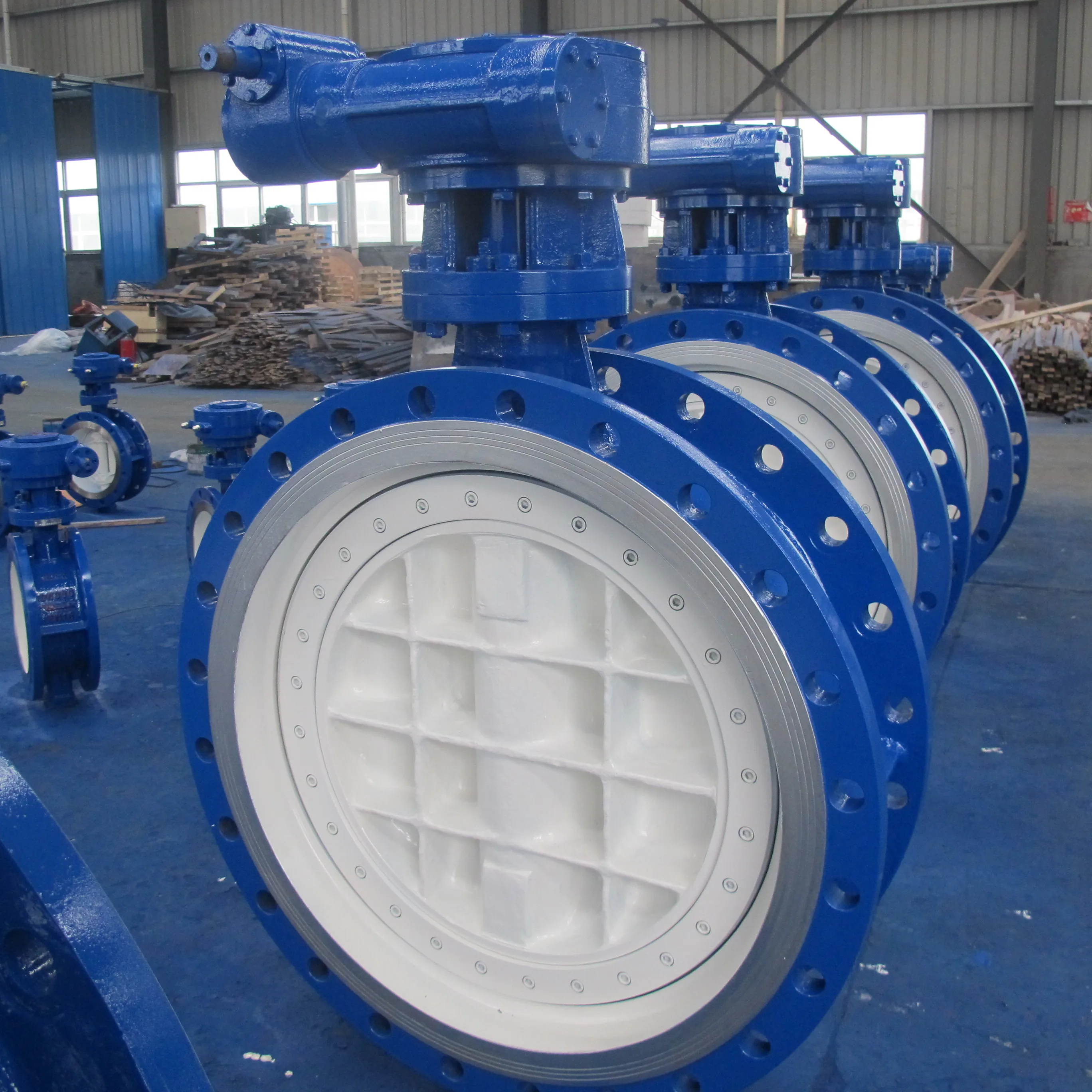 Double Flange Triple Eccentric Worm Gear Butterfly Valve