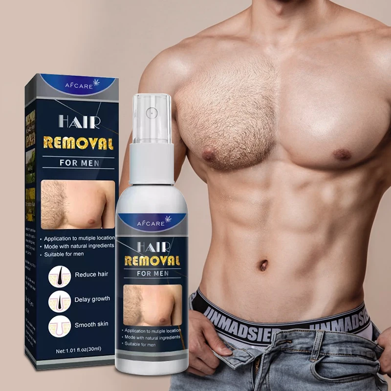 Natural Painless Hair Removal Spray Paraben-Free Skin Smooth Repair Hair Legs and Glycerin Hair Removal Spray Permanent for Men