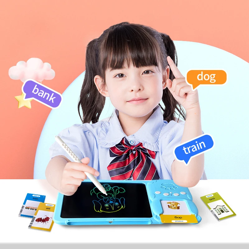 2-7 Year Old Flash Card Writing Board Kid 224 Sight Word LCD Drawing Tablet Educational Toy for Boy & Girl Talking Memo Pads