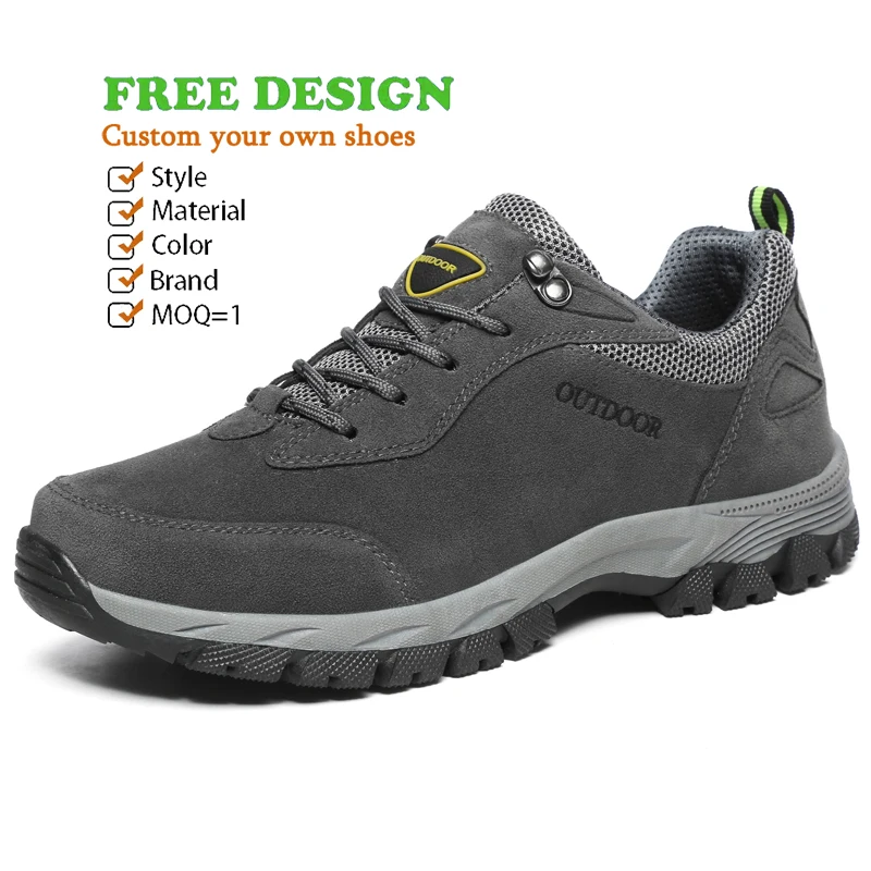 Big Size Solution Mountain Training Rubber Hiking Shoes High Quality Genuine Leather Rock Climbing Shoes Custom