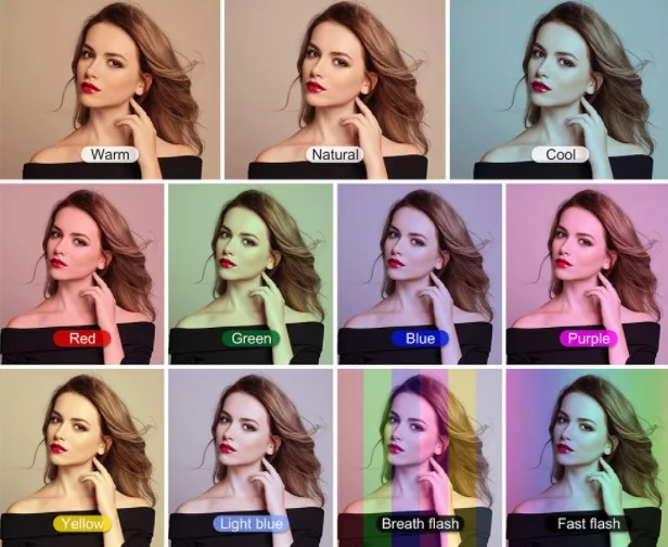 Rechargeable RGB mobile phone live streaming beauty selfie LED ring light Internet celebrity mobile phone lens fill light
