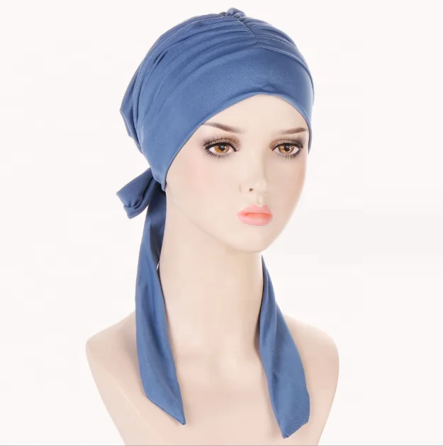 Belief Muslim Women Soft Turban Hijab Hat Pre-Tied Head Scarf Printed Chemo Inner Hijabs Headwear