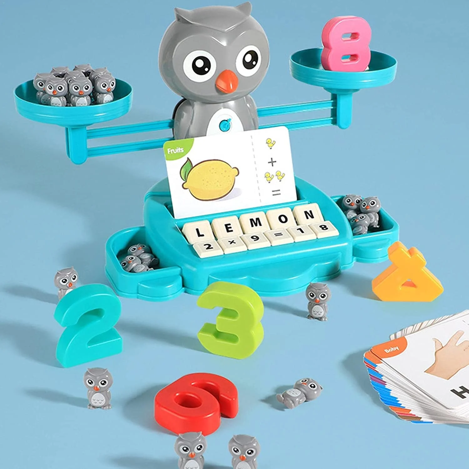 Educational Toys for Kids Learning Alphabet Words Owl Balance Scale Toy Montessori Math Toy for Kids